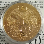 Rwanda 100 Amafaranga 2020 Lunar Rat 1 Oz Gold