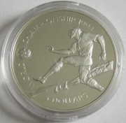 Bahamas 5 Dollars 1993 Football World Cup in the USA Silver
