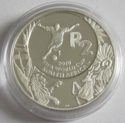South Africa 2 Rand 2008 Football World Cup Dribbling 1 Oz Silver