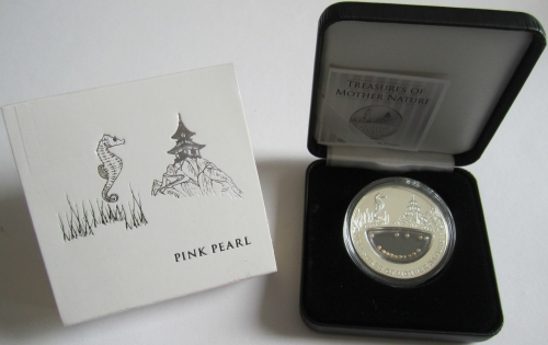 Fiji 1 Dollar 2012 Treasures of Mother Nature Vietnam Pink Pearl Silver