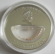 Fiji 1 Dollar 2012 Treasures of Mother Nature Vietnam Pink Pearl Silver