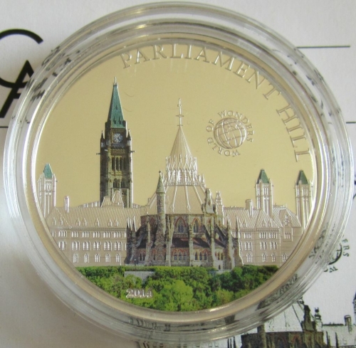 Palau 5 Dollars 2014 World of Wonders Parliament Hill in Ottawa Silver