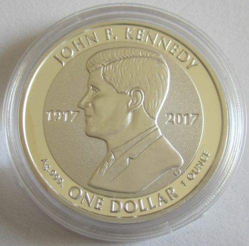 British Virgin Islands 1 Dollar 2017 John F. Kennedy 1 Oz Silver
