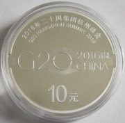 China 10 Yuan 2016 G20 Summit in Hangzhou Silver