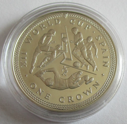 Isle of Man 1 Crown 1982 Football World Cup in Spain Scenes #2 Silver Proof