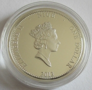 Niue 1 Dollar 2013 Lunar Coral Snake 1/2 Oz Silver