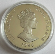 Cook Islands 1 Dollar 1986 Queen Elizabeth II. Silver