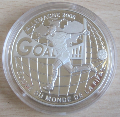 DR Congo 10 Francs 2004 Football World Cup in Germany Silver