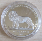 DR Congo 10 Francs 2004 Football World Cup in Germany Silver