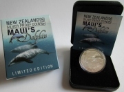 New Zealand 5 Dollars 2010 Wildlife Maui Dolphin 1 Oz Silver Proof