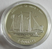 Niue 5 Dollars 2000 Ships Messenger of Peace Silver