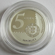 Portugal 5 Euro 2003 150 Years Postage Stamps Silver Proof
