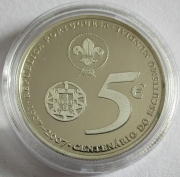 Portugal 5 Euro 2007 100 Years Scouting Silver Proof