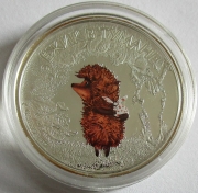 Cook Islands 5 Dollars 2011 75 Years Soyuzmultfilm Hedgehog in the Fog 1 Oz Silver