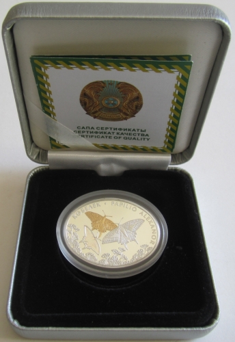 Kazakhstan 500 Tenge 2008 Fauna Southern Swallowtail (Papilio alexanor) Silver