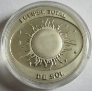 Mexiko Medaille 1991 Eclipse Total del Sol Sonne 1 Oz Silber