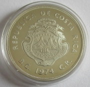 Costa Rica 100 Colones 1974 15 Years WWF Caribbean Manatee Silver Proof