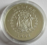 Belize 10 Dollars 1994 Football World Cup in the USA Silver