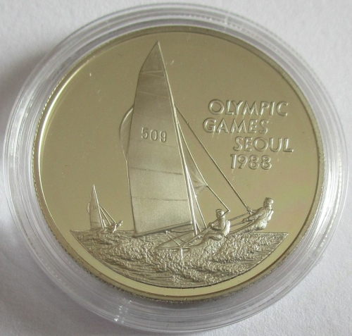 Cayman Islands 5 Dollars 1988 Olympics Seoul Sailing Silver