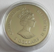 Cayman Islands 5 Dollars 1988 Olympics Seoul Sailing Silver