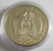 Guernsey 2 Pounds 1985 40 Years World War II Silver