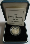 United Kingdom 1 Pound 1989 Scotland Thistle Silver Proof