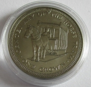 Isle of Man 1 Crown 1976 100 Years Douglas Bay Horse...