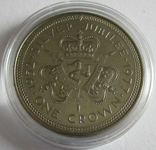 Isle of Man 1 Crown 1977 Silver Jubilee Triskelion