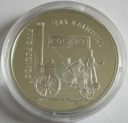 Alderney 5 Pounds 2004 200 Years Steam Locomotives Rocket Silver