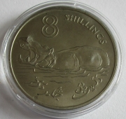 Gambia 8 Shillings 1970 Flusspferd