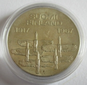 Finland 10 Markkaa 1967 50 Years Independence Silver