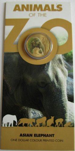 Australia 1 Dollar 2012 150 Years Melbourne Zoo Asian Elephant