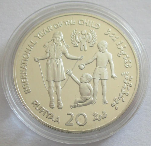 Maldives 20 Rufiyaa 1979 Year of the Child Silver