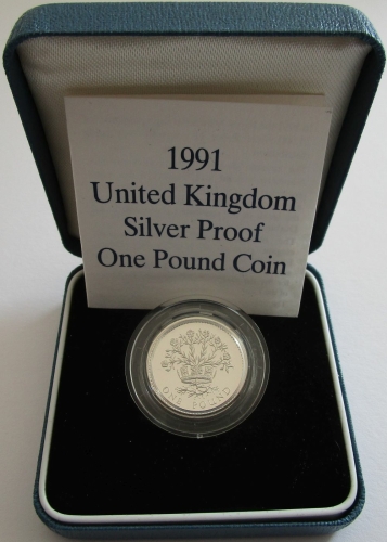 United Kingdom 1 Pound 1991 Northern Ireland Flax Plant Silver Proof