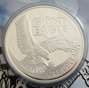 New Zealand 1 Dollar 2009 Giant Eagle 1 Oz Silver