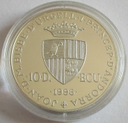 Andorra 10 Diners 1996 Europa Charlemagne Silver