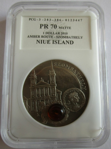 Niue 1 Dollar 2010 Amber Route Szombathely Silver