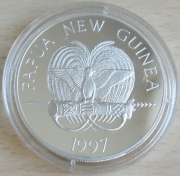 Papua New Guinea 5 Kina 1997 Football World Cup in France Silver