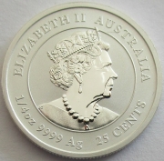 Australien 25 Cents 2020 Lunar III Ratte Koloriert