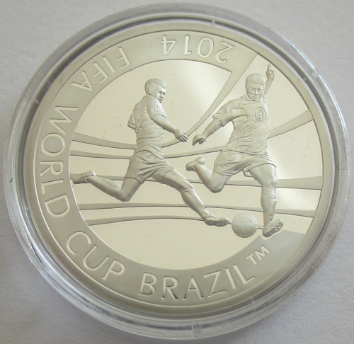 Kazakhstan 100 Tenge 2014 Football World Cup in Brazil Silver