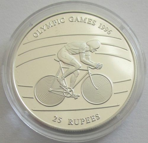 Seychelles 25 Rupees 1995 Olympics Atlanta Cycling Silver