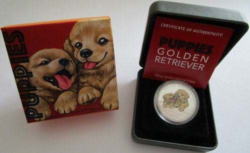 Tuvalu 50 Cents 2018 Puppies Golden Retriever