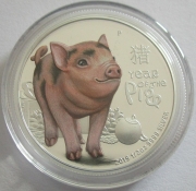 Tuvalu 50 Cents 2019 Lunar Baby Pig 1/2 Oz Silver