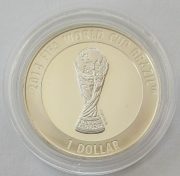 Cook Islands 1 Dollar 2013 Football World Cup in Brazil Trophy Silver