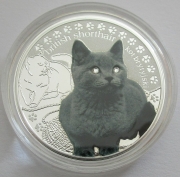 Niue 1 Dollar 2014 Mans Best Friends Cats British Shorthair Silver