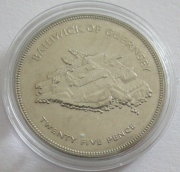 Guernsey 25 Pence 1977 Silver Jubilee