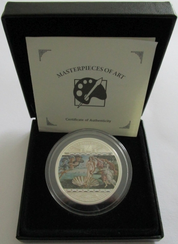 Cook Islands 20 Dollars 2008 Masterpieces of Art Sandro Botticelli 3 Oz Silver