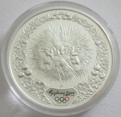 Australia 5 Dollars 2000 Olympics Sydney Short-Beaked Echidna 1 Oz Silver