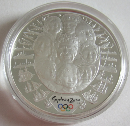 Australia 5 Dollars 2000 Olympics Sydney Immigrants 1 Oz Silver