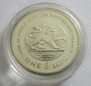 Sierra Leone 1 Leone 1974 10 Jahre Nationalbank PP